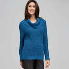 Cowl Neck Tweed Pullover Sweater, , small